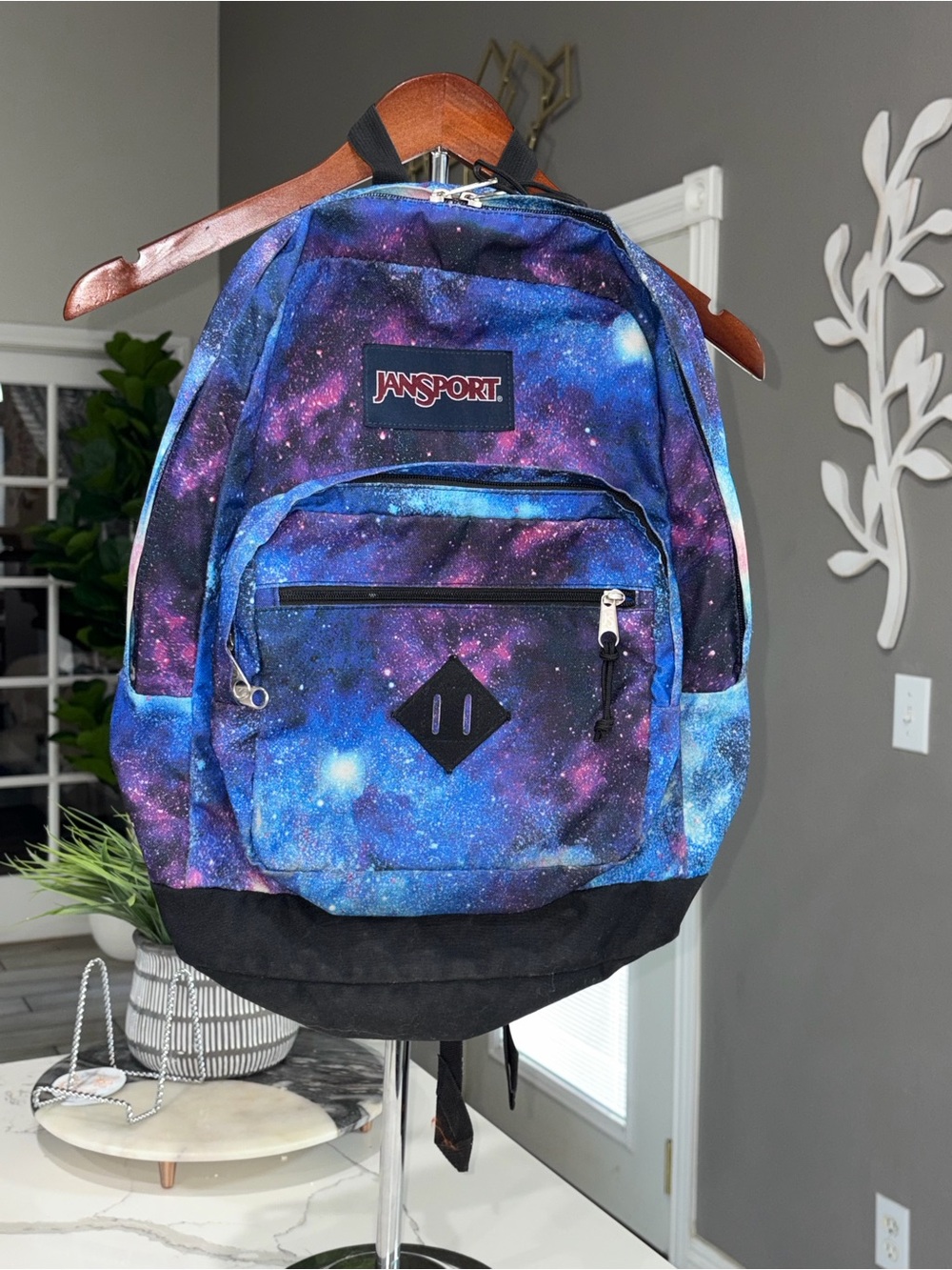 JanSport Galaxy Print Backpack in Blue and Purple
